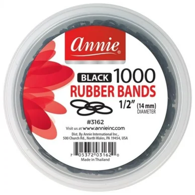 Annie Rubber Bands – Black (1000 Pcs)