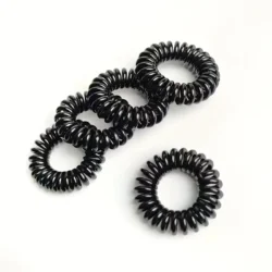 Spiral Hair Ties - Set of 5, Black
