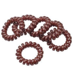 Spiral Hair Ties - Set of 5, Brown