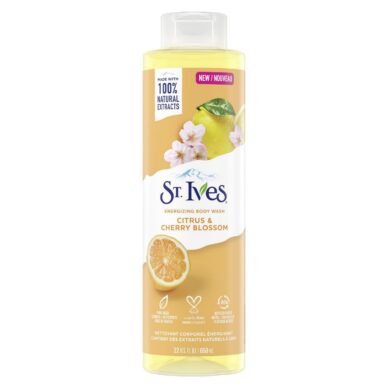 St Ives Citrus & Cherry Blossom Energizing Body Wash, 22 oz.