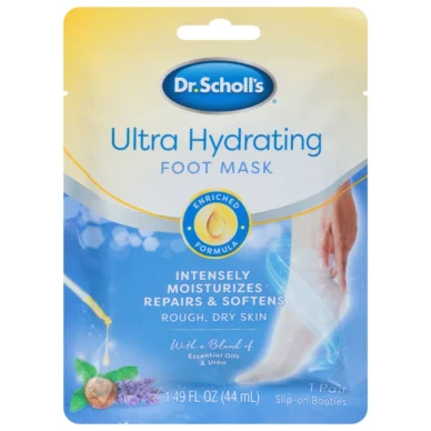 Dr. Scholl's Dry, Cracked Skin Ultra-Hydrating Foot Mask, 1 Pair Slip-On Booties