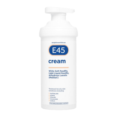 E45 Cream (w/ Pump) for Dry Skin & Eczema, 500 g