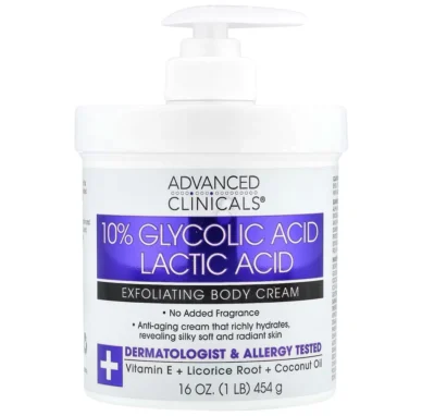 Advanced Clinicals 10% Glycolic + Lactic Acid Body Cream