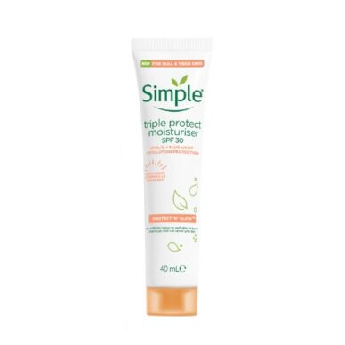 Simple Protect 'n' Glow Triple Protect Moisturiser SPF 30, 40ml