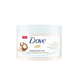 Dove Crushed Macadamia & Rice Milk Body Scrub, 225ml