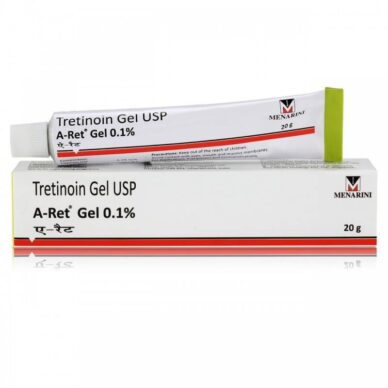 Menarini A-Ret Tretinoin Gel 0.1% (Retin A), 20g