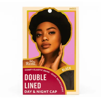 Ms. Remi Double Lined Satin Bonnet, Black