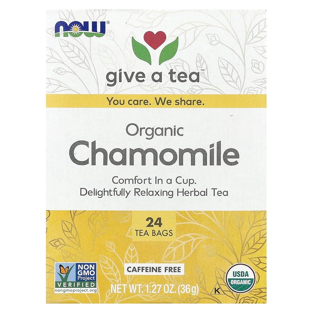 NOW "Give A Tea" Organic Chamomile Tea, 24 Ct