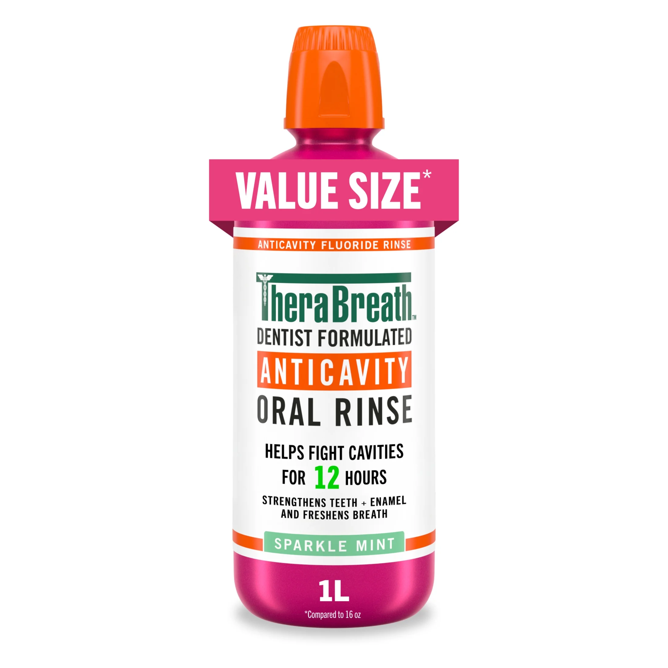 Therabreath Anticavity Oral Rinse - Sparkling Mint, 1 Litre