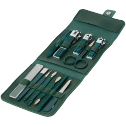 12Pc Manicure Set w/ Case, Green
