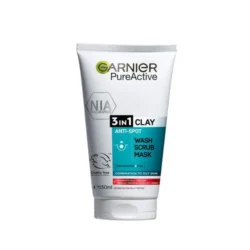 Garnier Pure Active 3 in 1 Wash, Scrub & Mask, 150ml