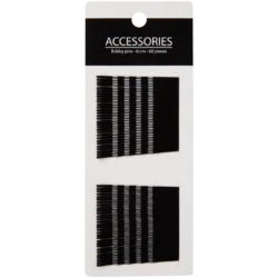 Bobby Pins, Black, Set of 72