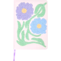 Floral A5 Embroidered Notebook, Onyx