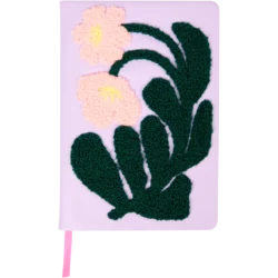 Floral A5 Embroidered Notebook, Jade