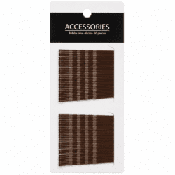 Bobby Pins, Brown, Set of 72
